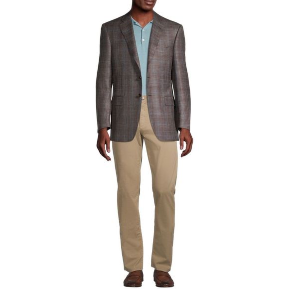Canali Mens Plaid Wool, Silk & Linen Blend Blazer 40 Regular Brown 50R NWT $1595 - Picture 5 of 5
